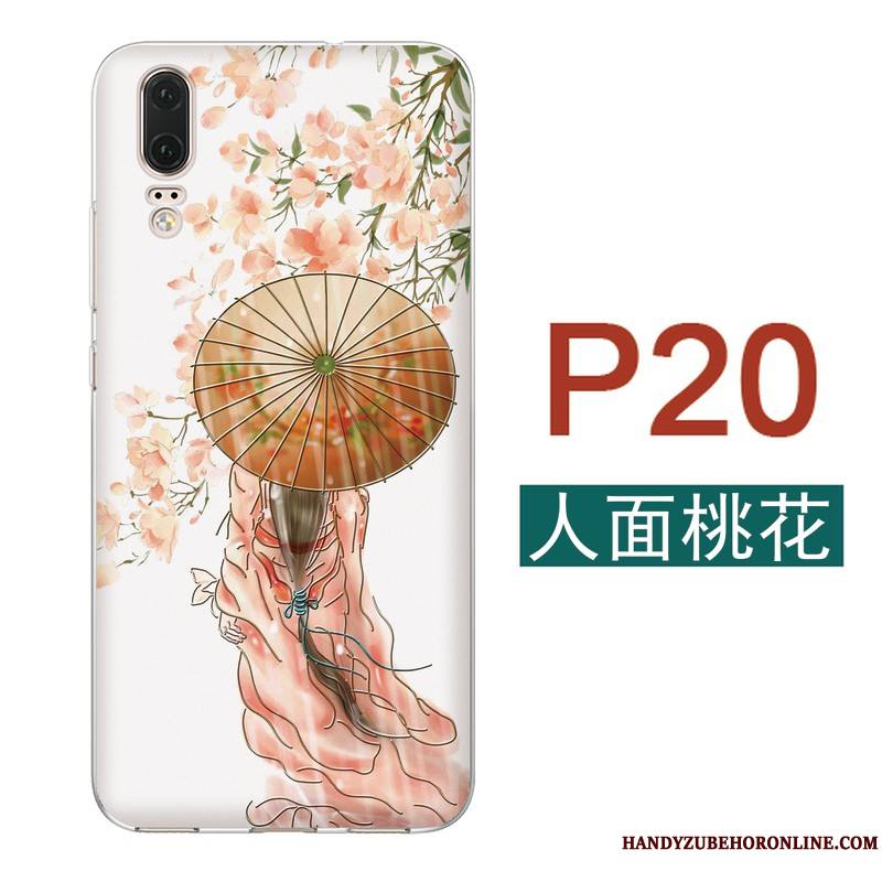 Huawei P20 Peinte À La Main Coque Légère Créatif De Téléphone Étui Fluide Doux