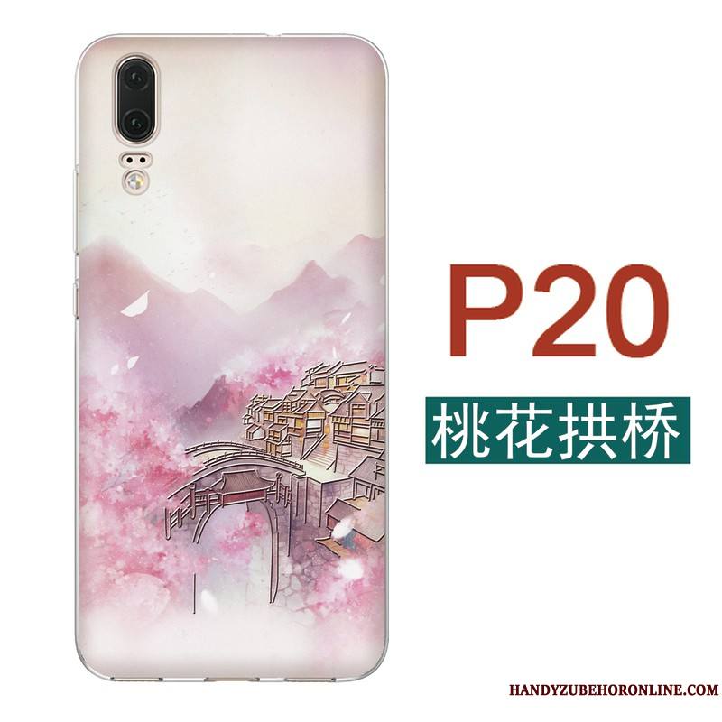 Huawei P20 Peinte À La Main Coque Légère Créatif De Téléphone Étui Fluide Doux