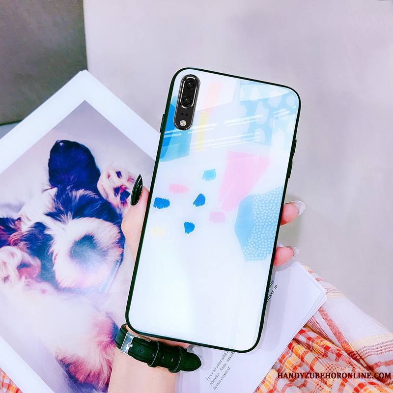 Huawei P20 Personnalité Tendance Bleu Créatif Coque De Téléphone Silicone Étui