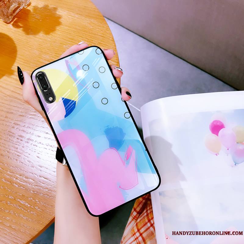 Huawei P20 Personnalité Tendance Bleu Créatif Coque De Téléphone Silicone Étui