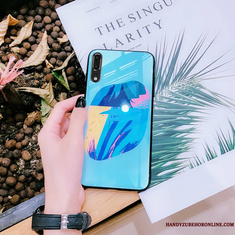 Huawei P20 Personnalité Tendance Bleu Créatif Coque De Téléphone Silicone Étui