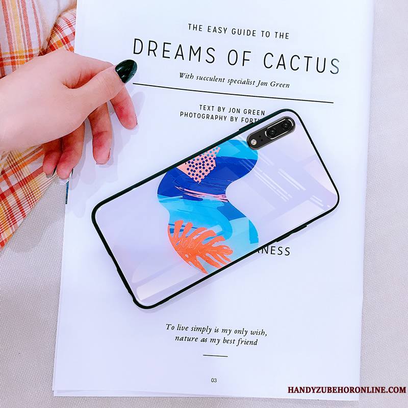 Huawei P20 Personnalité Tendance Bleu Créatif Coque De Téléphone Silicone Étui