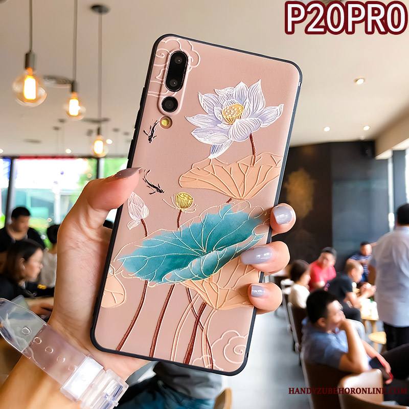 Huawei P20 Pro Coque Anneau Silicone Personnalité Tout Compris Fluide Doux Téléphone Portable Protection