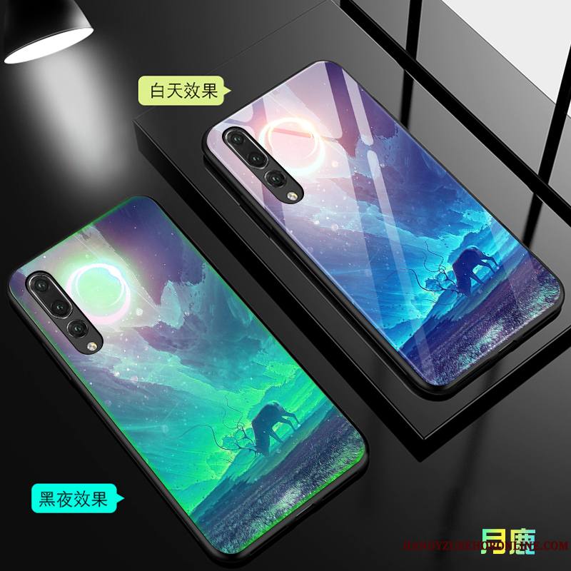 Huawei P20 Pro Coque De Téléphone Silicone Tout Compris Marque De Tendance Personnalité Créatif Bleu