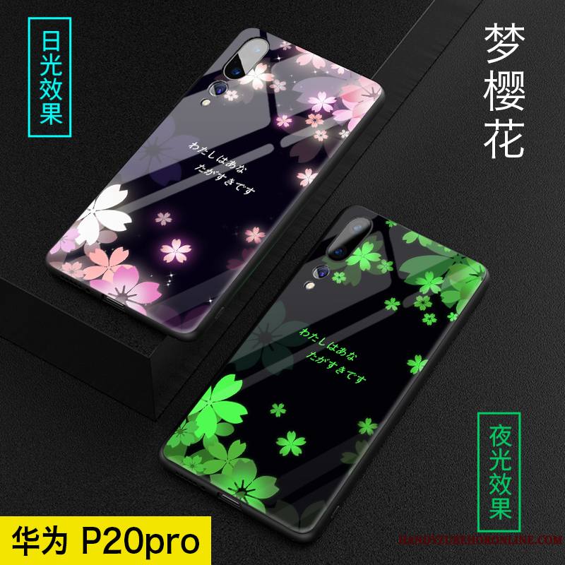 Huawei P20 Pro Coque Silicone Personnalité Petit Lumineuses Net Rouge Tout Compris Miroir