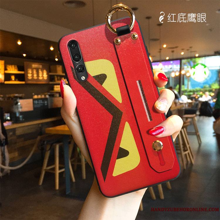 Huawei P20 Pro Coque Tendance Tissu Rouge Personnalité Modèle Fleurie Dessin Animé Silicone