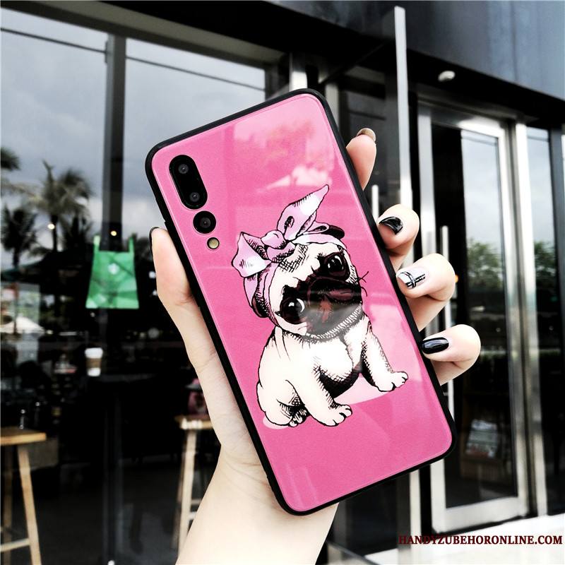 Huawei P20 Pro Dessin Animé Étui Nouveau Protection Rouge Coque De Téléphone Verre