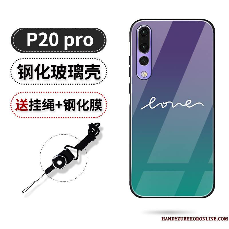 Huawei P20 Pro Incassable Amour Noir Net Rouge Tout Compris Coque De Téléphone Marque De Tendance