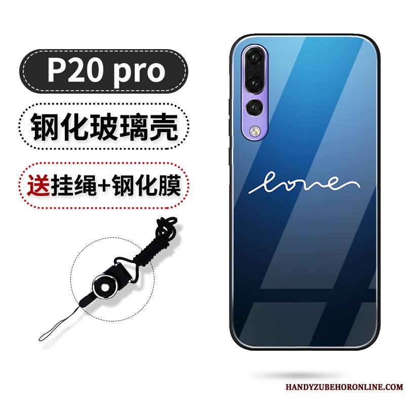 Huawei P20 Pro Incassable Amour Noir Net Rouge Tout Compris Coque De Téléphone Marque De Tendance