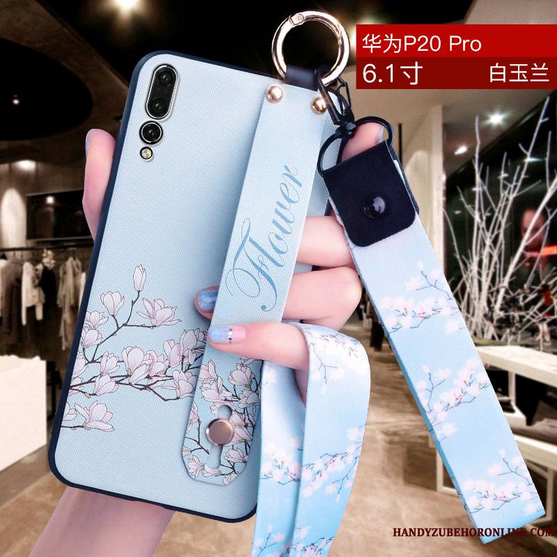 Huawei P20 Pro Protection Coque De Téléphone Ornements Suspendus Étui Très Mince Fluide Doux Floral