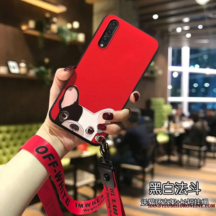 Huawei P20 Pro Silicone Dessin Animé Rouge Étui Personnalité Coque De Téléphone
