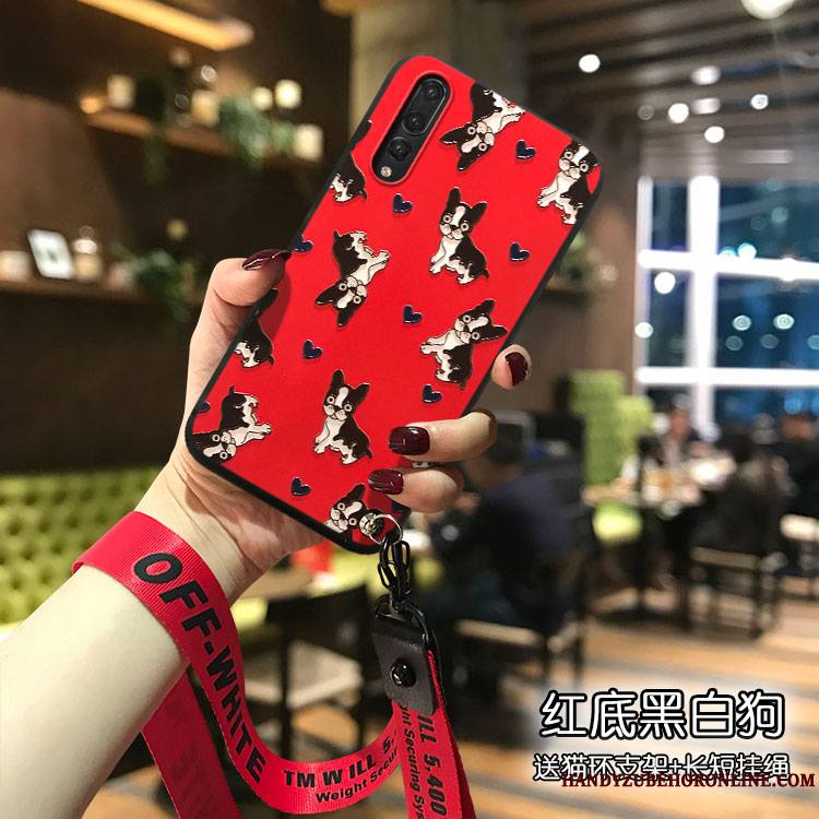 Huawei P20 Pro Silicone Dessin Animé Rouge Étui Personnalité Coque De Téléphone