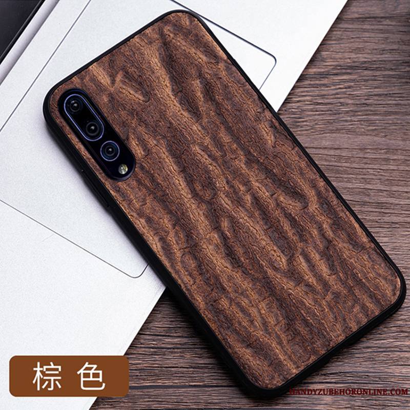 Huawei P20 Pro Tout Compris Coque De Téléphone Marque De Tendance Étui Personnalisé Arbres Cuir Véritable