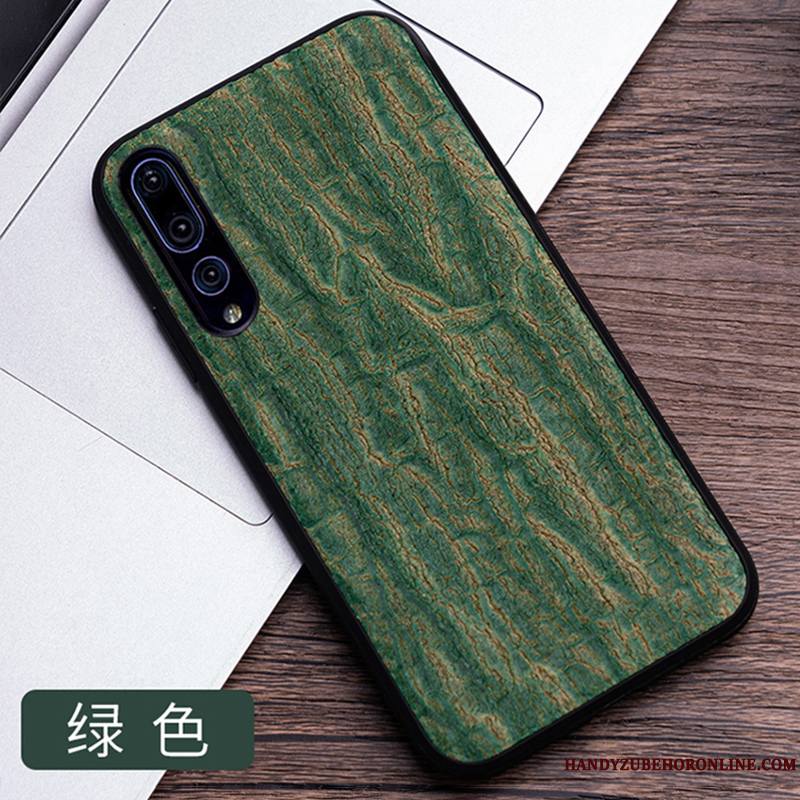 Huawei P20 Pro Tout Compris Coque De Téléphone Marque De Tendance Étui Personnalisé Arbres Cuir Véritable