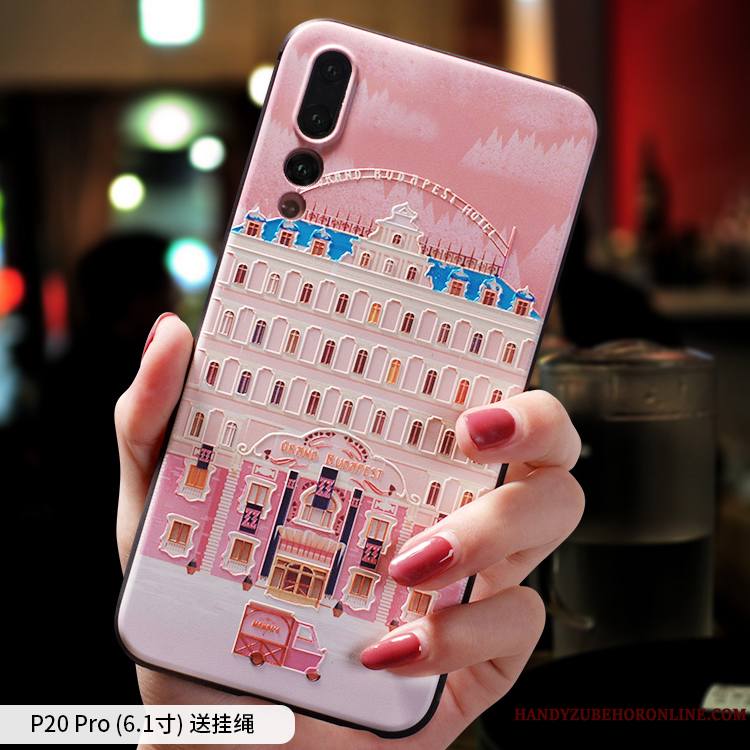Huawei P20 Pro Très Mince Coque De Téléphone Charmant Net Rouge Tout Compris Personnalité Ornements Suspendus