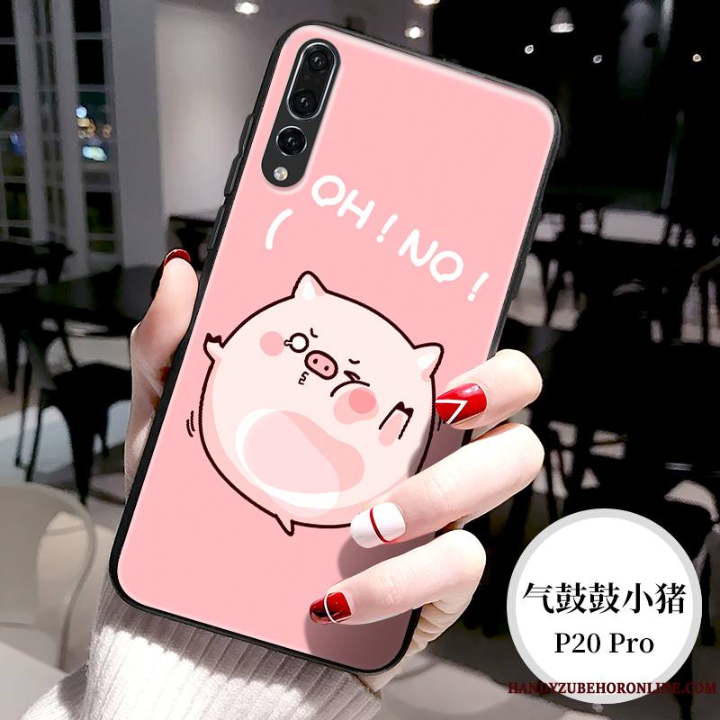Huawei P20 Pro Étui Charmant Amoureux Verre Dessin Animé Blanc Coque De Téléphone