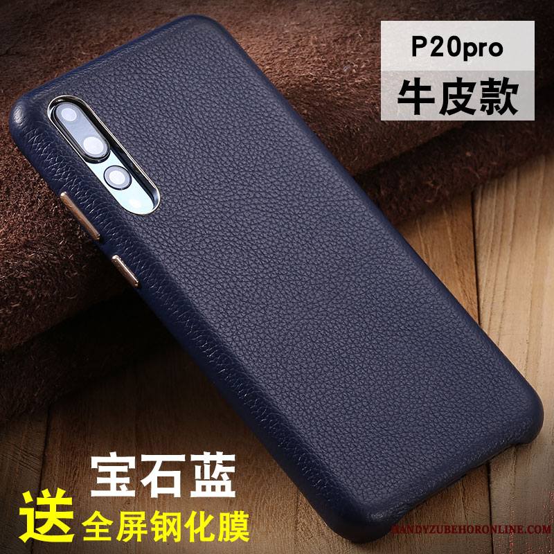 Huawei P20 Pro Étui Cuir Véritable Protection Coque De Téléphone Incassable Tout Compris