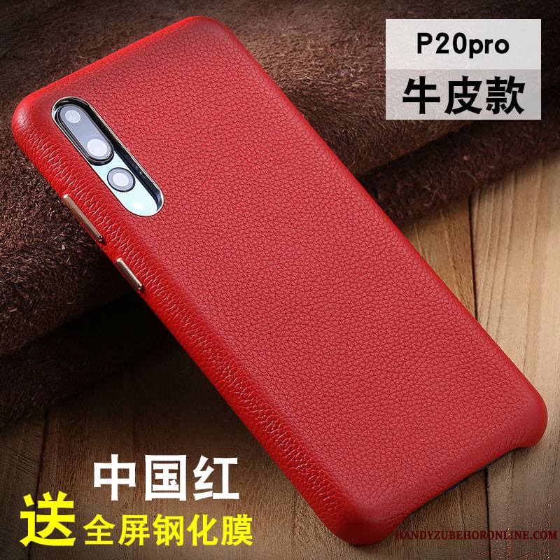 Huawei P20 Pro Étui Cuir Véritable Protection Coque De Téléphone Incassable Tout Compris