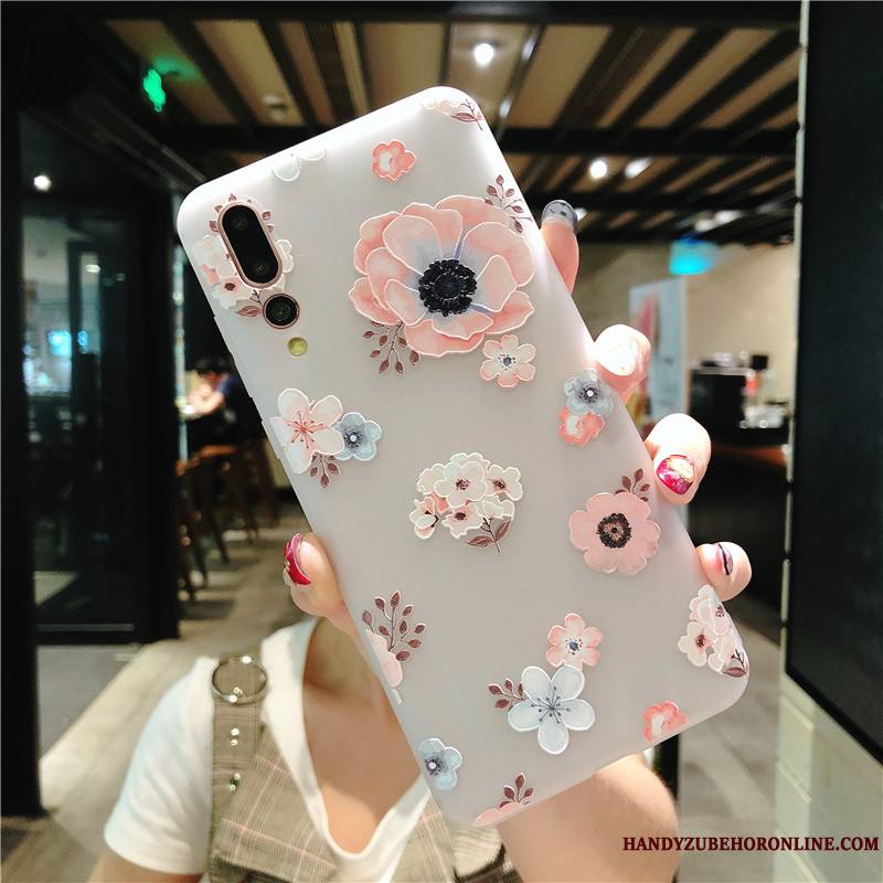 Huawei P20 Pro Étui Protection Fleur Incassable Gaufrage Coque De Téléphone Rose