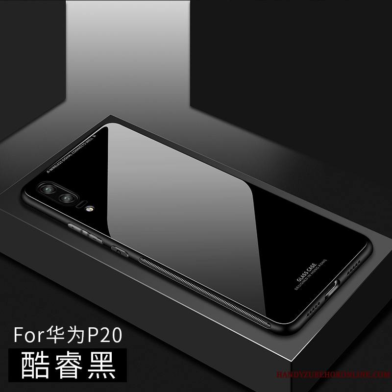 Huawei P20 Étui Fluide Doux Protection Silicone Verre Coque De Téléphone Créatif