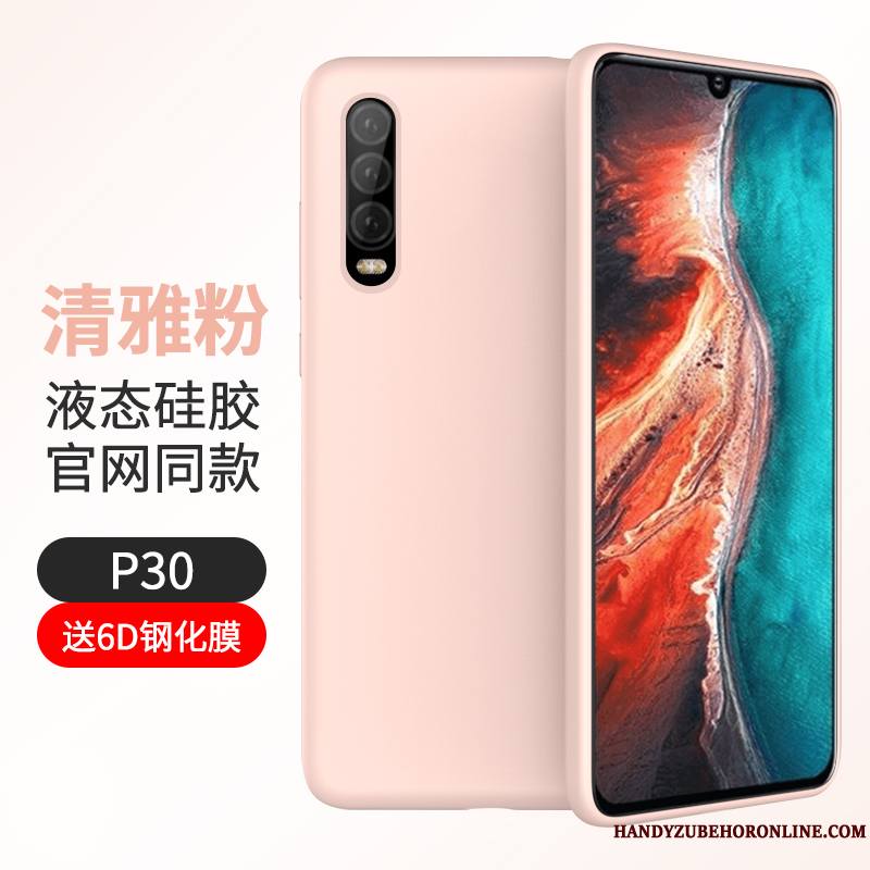 Huawei P30 Bleu Marin Marque De Tendance Silicone Tout Compris Très Mince Coque De Téléphone Nouveau