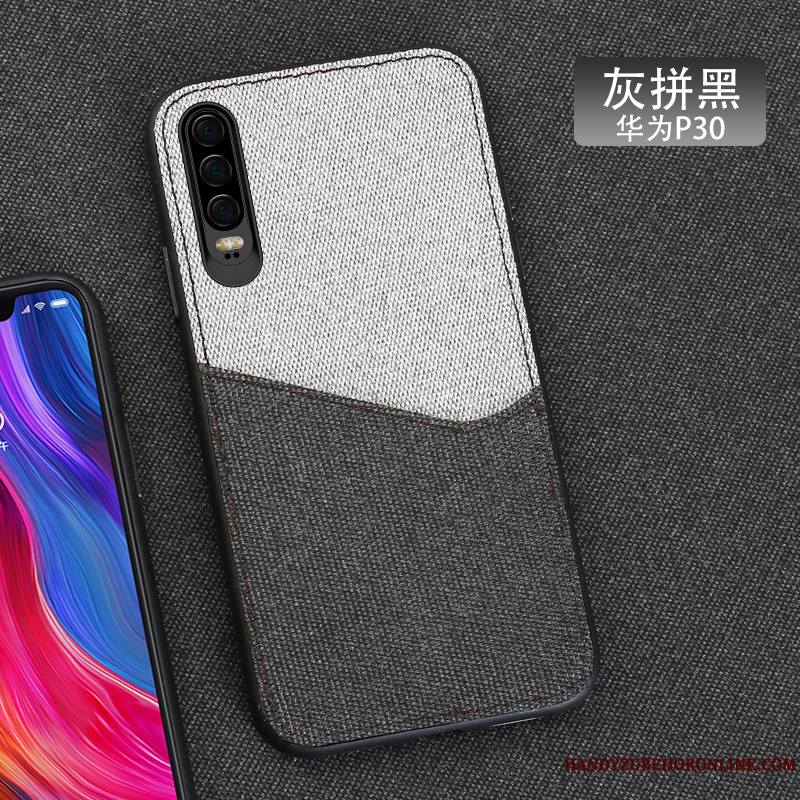 Huawei P30 Coque Créatif Business Marque De Tendance Protection Personnalité Magnétisme Gris