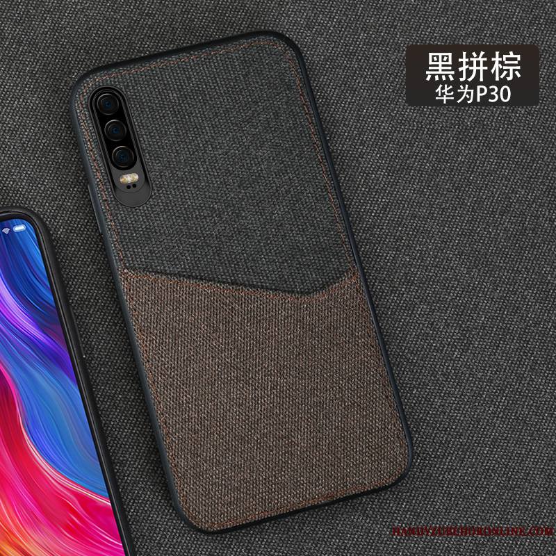 Huawei P30 Coque Créatif Business Marque De Tendance Protection Personnalité Magnétisme Gris