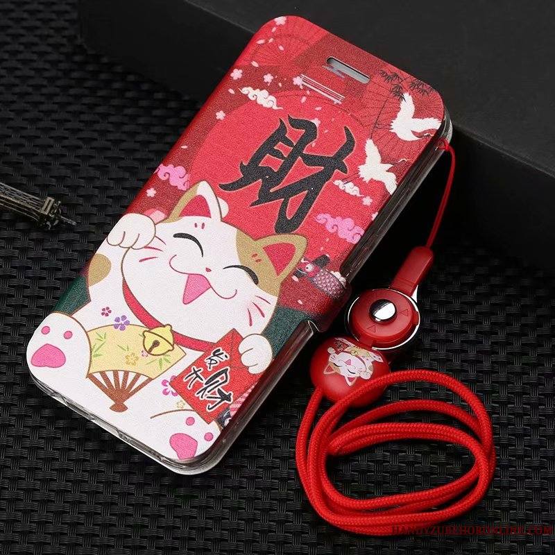 Huawei P30 Coque De Téléphone Net Rouge Ornements Suspendus Housse Violet Personnalité Dessin Animé