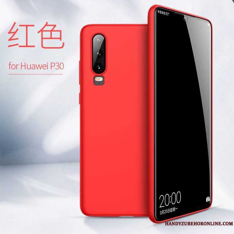Huawei P30 Coque De Téléphone Noir Tendance Très Mince Incassable Tout Compris Fluide Doux