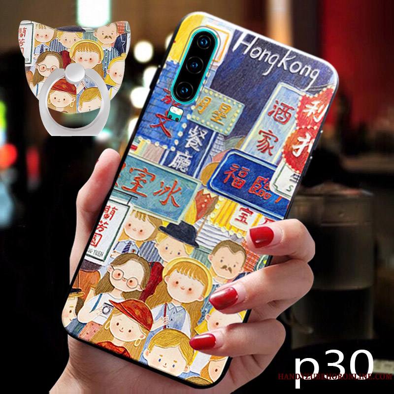 Huawei P30 Coque Incassable Tendance Silicone Boucle Charmant Dessin Animé Support