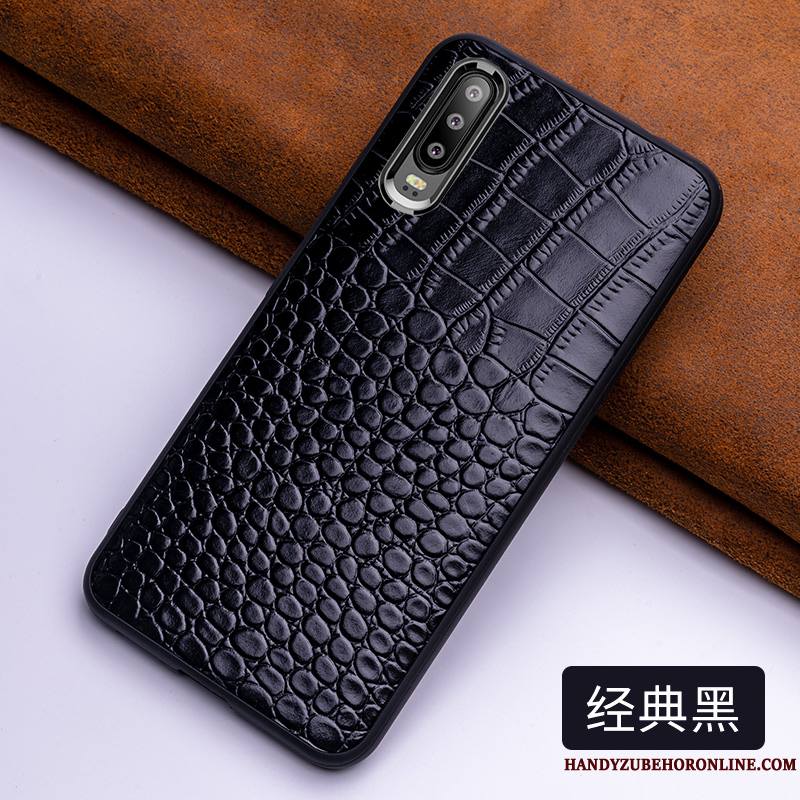 Huawei P30 Coque Luxe Qualité Bleu Business Étui Tout Compris Incassable