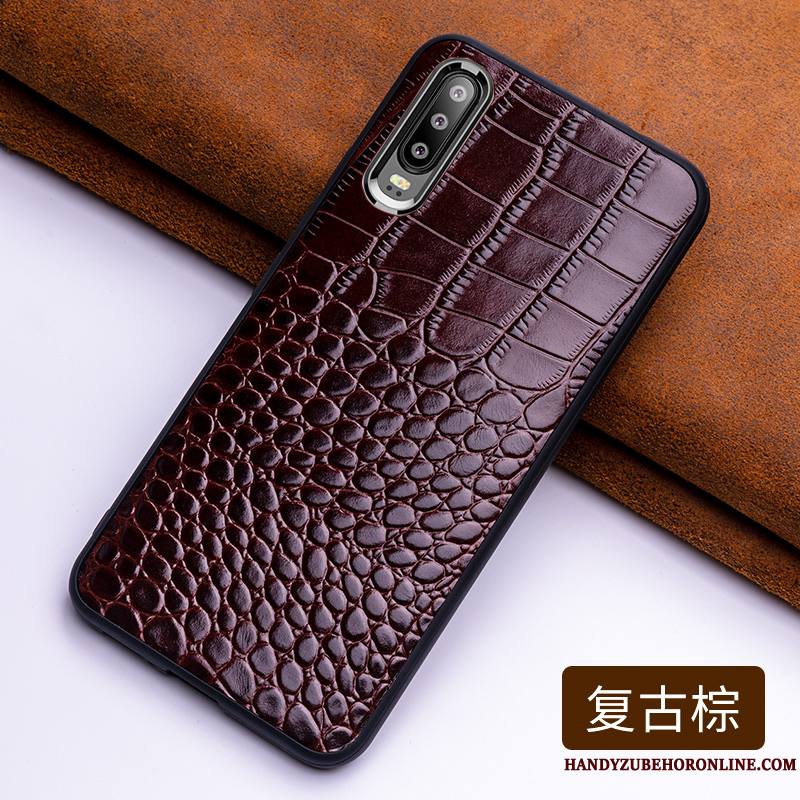 Huawei P30 Coque Luxe Qualité Bleu Business Étui Tout Compris Incassable