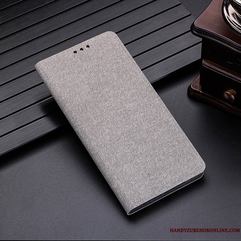 Huawei P30 Coque Protection Carte Incassable Gris Étui Clamshell Étui En Cuir