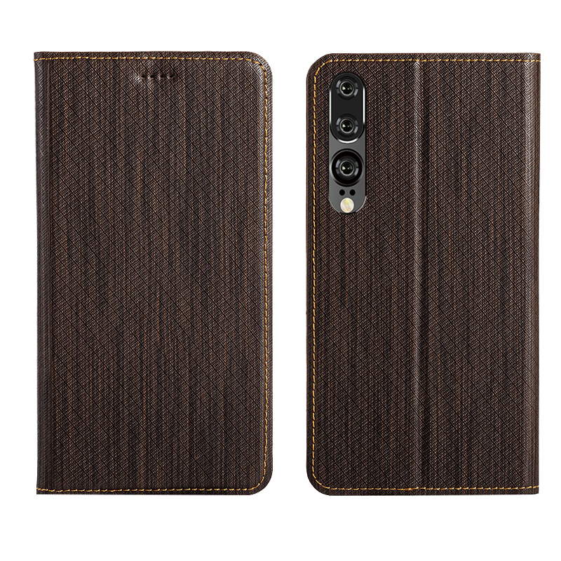 Huawei P30 Coque Silicone Fluide Doux Étui Protection Étui En Cuir Plaid Incassable