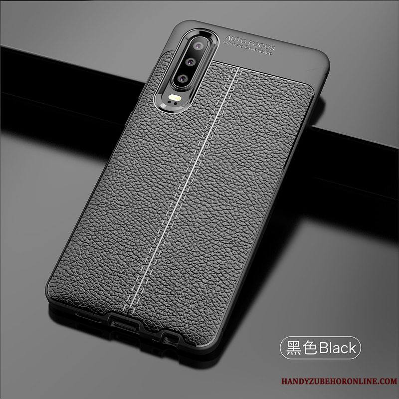 Huawei P30 Coque Tendance Simple Nouveau Business Litchi Protection Cuir