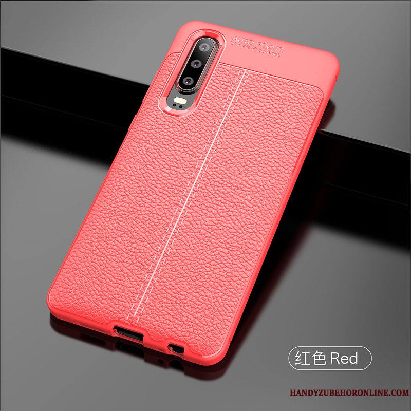 Huawei P30 Coque Tendance Simple Nouveau Business Litchi Protection Cuir