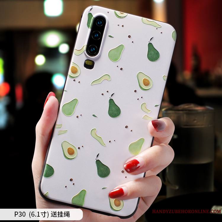 Huawei P30 Coque Tout Compris Personnalité Silicone Délavé En Daim Marque De Tendance Net Rouge Rose