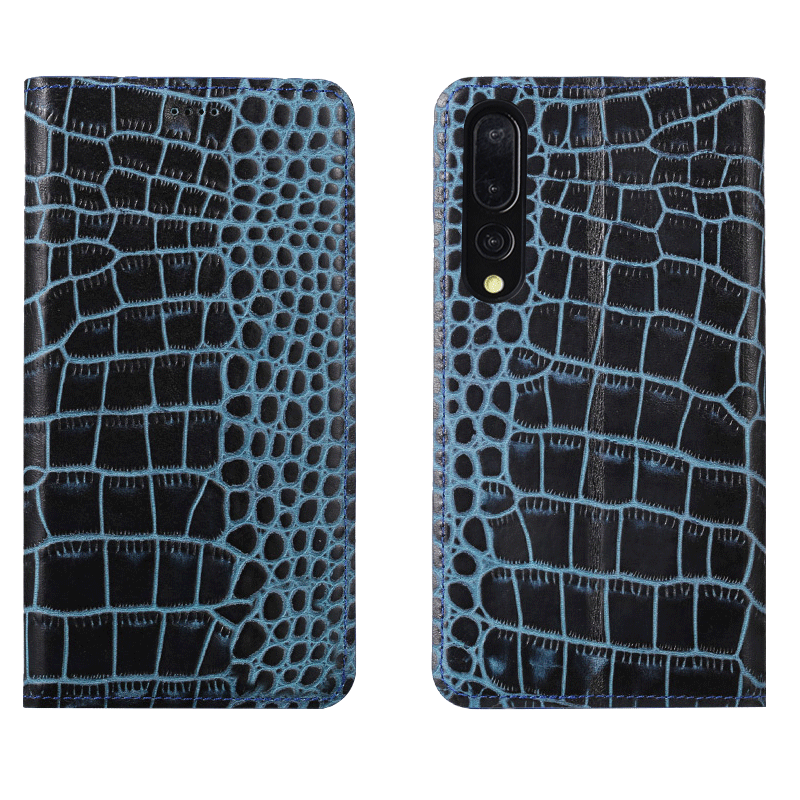 Huawei P30 Cuir Véritable Coque Téléphone Portable Modèle Fleurie Clamshell Fluide Doux Protection