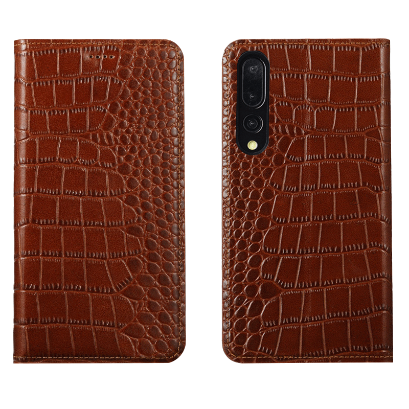 Huawei P30 Cuir Véritable Coque Téléphone Portable Modèle Fleurie Clamshell Fluide Doux Protection