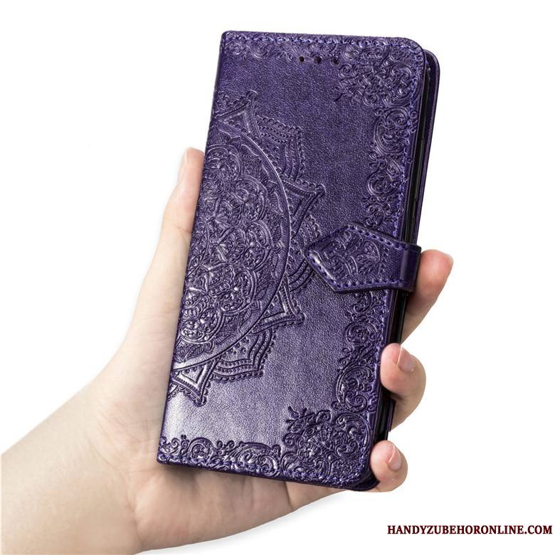 Huawei P30 Fluide Doux Étui En Cuir Protection Tendance Housse Violet Coque De Téléphone