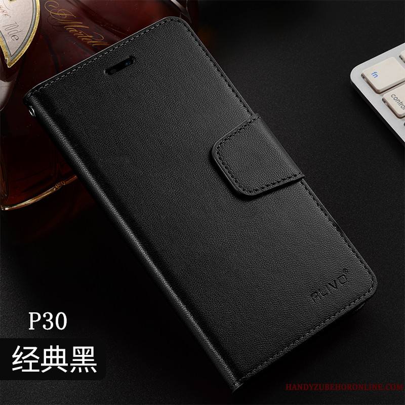 Huawei P30 Incassable Tout Compris Étui En Cuir Coque Or De Téléphone Fluide Doux