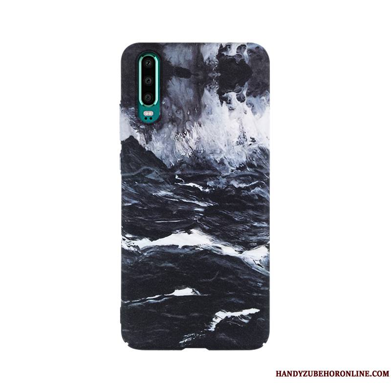 Huawei P30 Jeunesse Très Mince Vent Noir Difficile Protection Coque