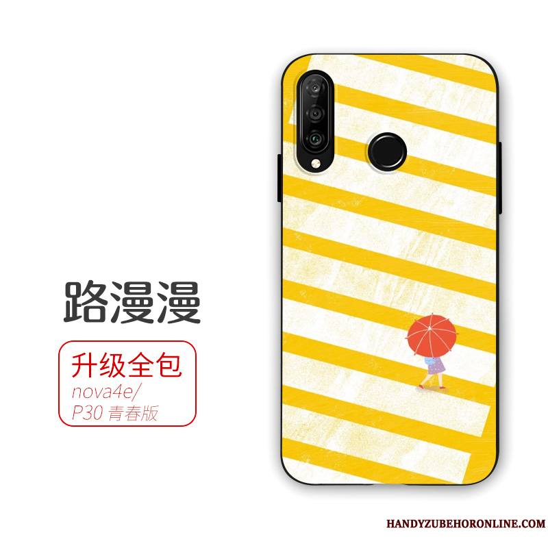 Huawei P30 Lite Amoureux Ornements Suspendus Jaune Étui Personnalité Fluide Doux Coque De Téléphone