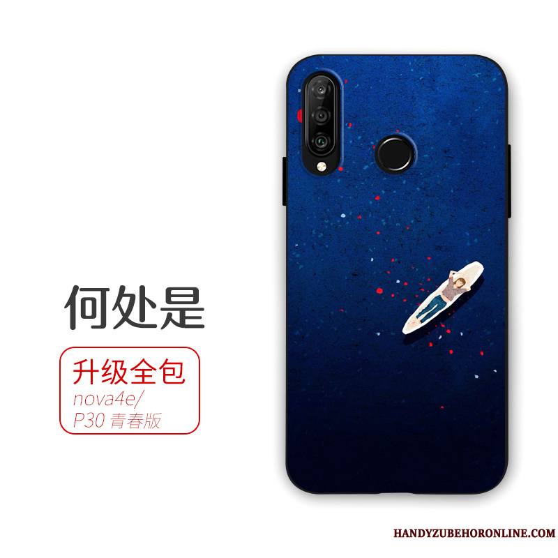 Huawei P30 Lite Amoureux Ornements Suspendus Jaune Étui Personnalité Fluide Doux Coque De Téléphone