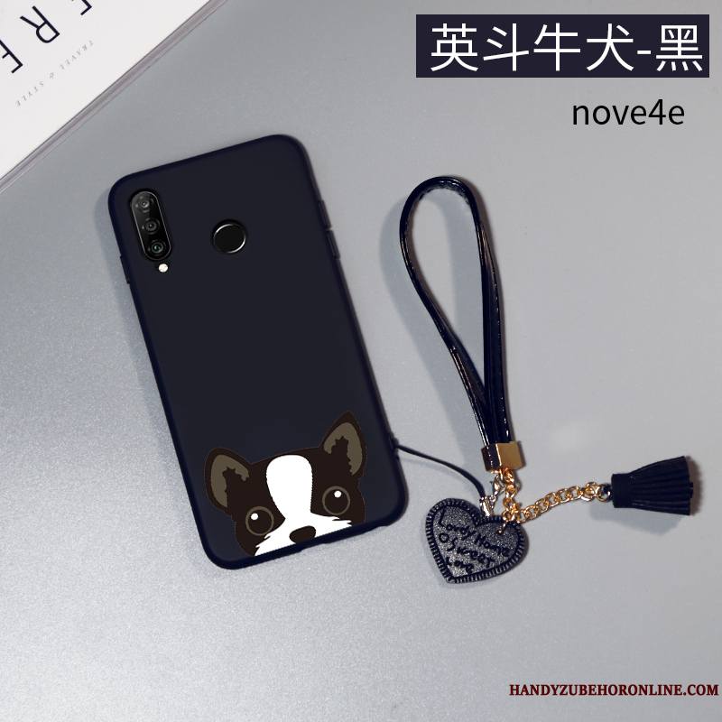 Huawei P30 Lite Amoureux Étui Charmant Délavé En Daim Nouveau Noir Coque De Téléphone