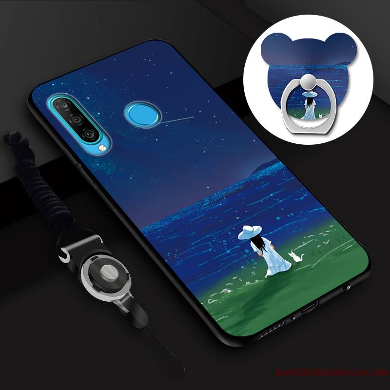 Huawei P30 Lite Blanc Fluide Doux Tempérer Coque De Téléphone Membrane Personnalité