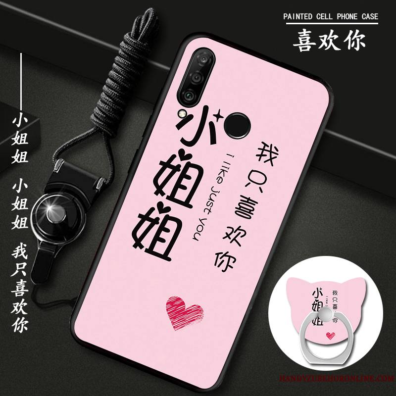 Huawei P30 Lite Charmant Coque Personnalité Dessin Animé Incassable Étui Ornements Suspendus