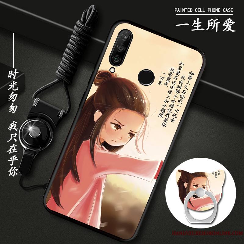 Huawei P30 Lite Charmant Coque Personnalité Dessin Animé Incassable Étui Ornements Suspendus