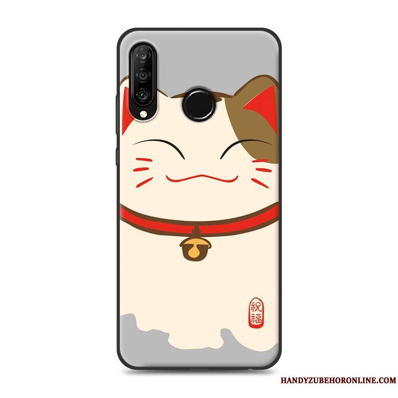 Huawei P30 Lite Coque Créatif Marque De Tendance Personnalité Chat Étui Richesse Fluide Doux