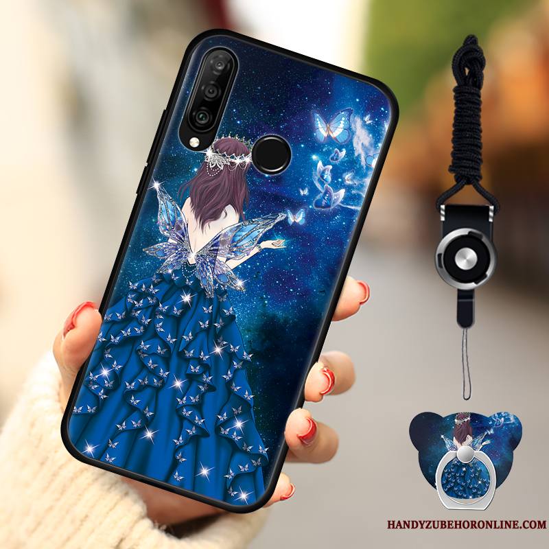 Huawei P30 Lite Coque De Téléphone Bleu Mode Étui Fluide Doux Tendance Incassable